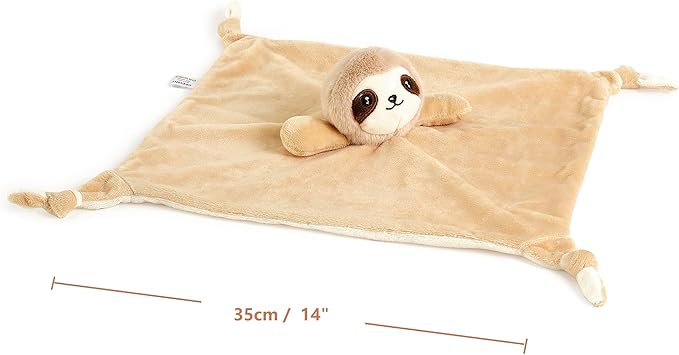 CREVENT Cozy Plush Baby Security Blanket, Loveys for Baby Girls and Boys, Birthday (Sloth)