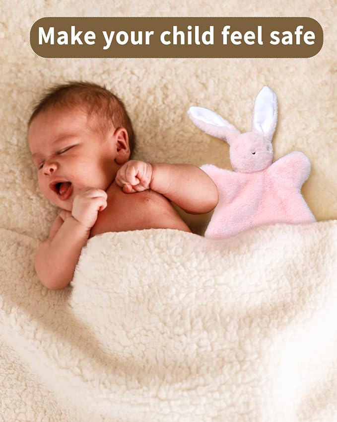 Easter Basket Stuffers, 12-Inches, Pink Bunny, Stuffed Animals for Babies, Security Blanket Toy Infants 0-6 Months, Snuggle Toy Baby Girl & Boy, Nursery Soft for Newborns