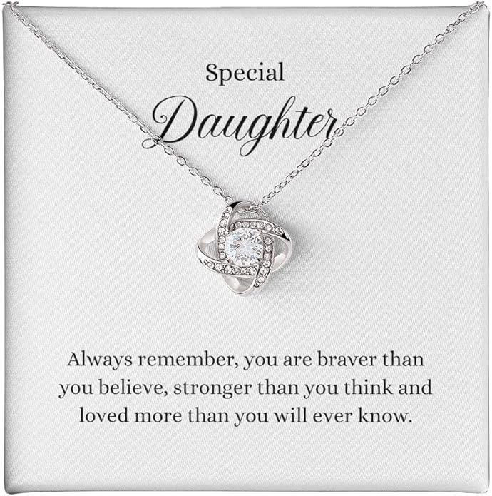 To My Daughter Gift Necklace From Dad or Mom - Badass Daughter Jewelry With Heartfelt Message & Elegant Box