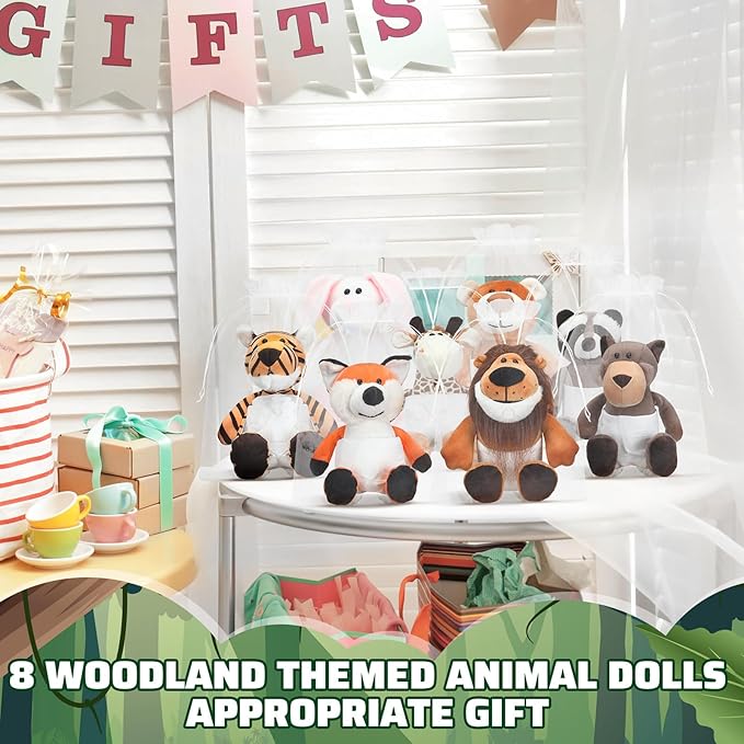 8 Sets Woodland Animals Blindfolded Diaper Changing Baby Shower Games Boys Girls Baby Dolls Diapers for Bridal Shower Gender Reveal Games Prizes Gifts for Adults
