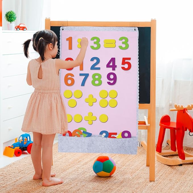 CHEFAN Felt Numbers for Kids, Board Pieces, Precut Story Pieces, Figures, Number Learning Toy for Counting, Math Counters for Preschool Kindergarten