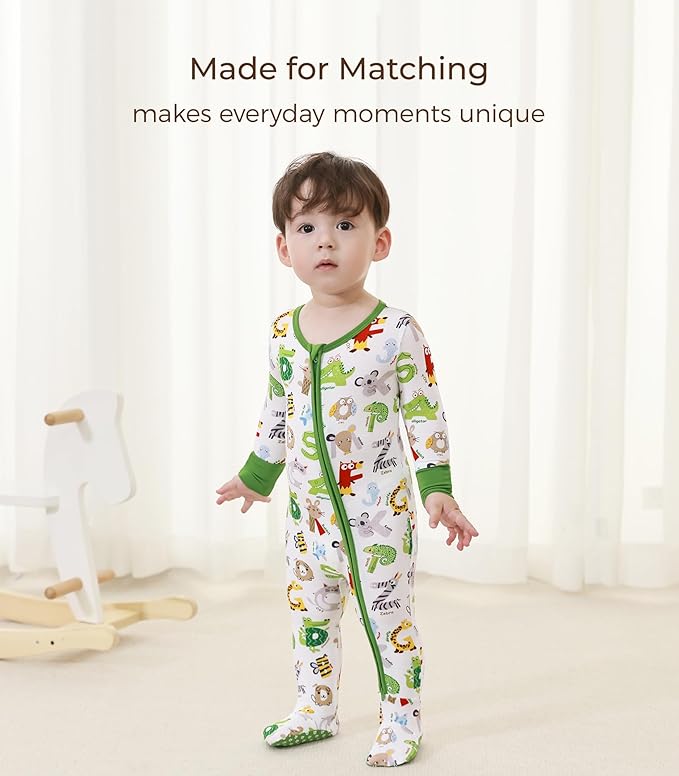 Baby Boys Girls Romper-Viscose Made from Bamboo, Long Sleeve Jumpsuits Soft Footless Rompers, Unisex