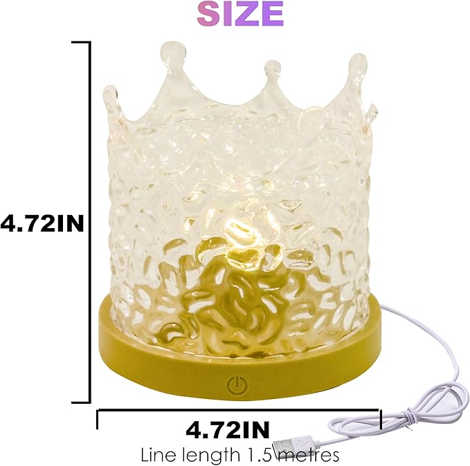 Ocean Wave & Aurora Projector Lamp, 16 Colors Gradual Rotating Flame Water Lamp Wave Light with Remote Control for Teen Girl Room Decor (Crown)