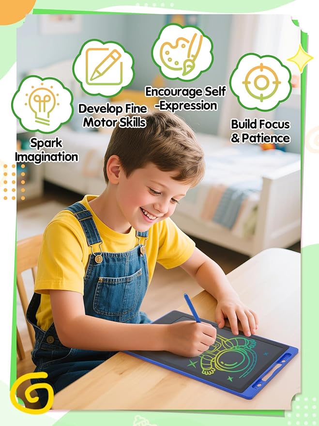 12 Pack LCD Writing Tablet for Kids Bulk - 10in Colorful Drawing Tablet Erasable Doodle Board, Educational Learning Travel Toys for 3 4 5 6 7 8 Kids, Kindergarten and Preschool Must Haves