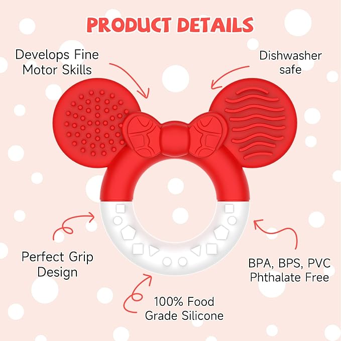 Baby Teething Toys,Teether for Babies 3+Months,BPA Free Soft and Silicone Teething Relief Soothing Sore Gums Baby Chew Toys