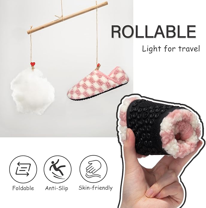 ATHMILE House Slippers for Women Men Indoor Barefoot Slippers Socks Furry Slip on House Shoes Cozy Comfy for Home Bedroom Travel Yoga