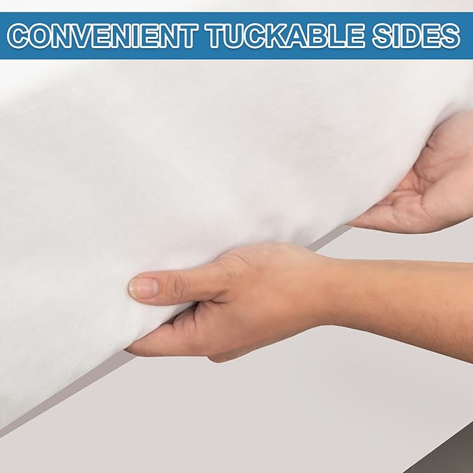 OUTCREATOR® Saddle Style Bed Pad with Tuck-in Sides, 34" x 54" Reusable Incontinence Underpad, Absorbent Waterproof Washable Quilted Tuckable Mattress Protector for Adults, Elderly, Kids, Pets (Gray)