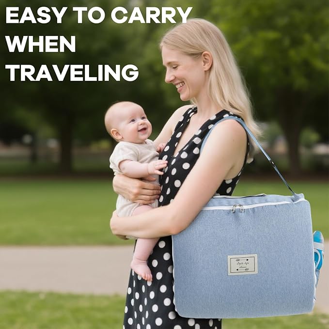 Baby Lounger for Newborn to Toddler 0-24 Months - Portable Infant Lounger with Breathable Cotton, Adjustable Size & Lengthen Space Travel Strap for Home, Outdoor (4.Car)