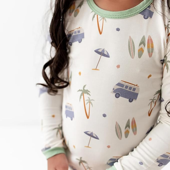 Toddler Pajamas – 95% Bamboo Viscose, 5% Spandex – Soft, Breathable Long-Sleeve Pajama Set for Kids, Sleepwear, Imported