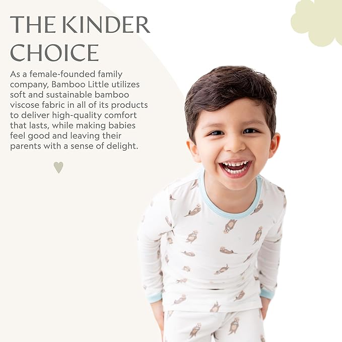 Toddler Pajamas – 95% Bamboo Viscose, 5% Spandex – Soft, Breathable Long-Sleeve Pajama Set for Kids, Sleepwear, Imported