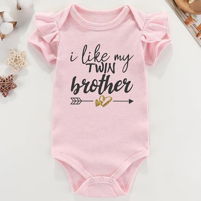 I Like My Twin Brother Sister Newborn Twins Outfits Boy And Girl Baby Items outfits matching