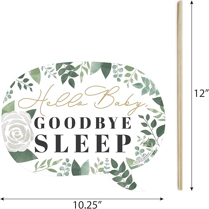 Big Dot of Happiness Funny Boho Botanical Baby - Greenery Baby Shower Photo Booth Props Kit - 10 Piece