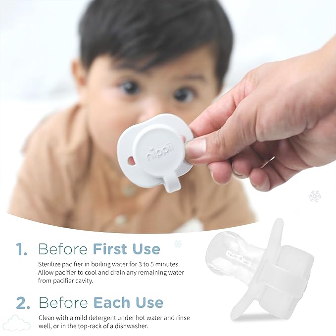 Freezable Orthodontic Pacifier for Teething - Orthodontic Design Teething Pacifier for Baby Teething Relief - Medical Grade Silicone Pacifier