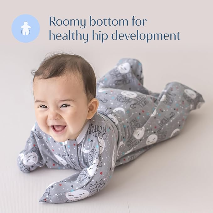 SleepingBaby Zipadee-Zip Transition Swaddle - Cozy Baby Swaddle Blanket with Zipper Convenience - Roomy Wearable Blanket for Easy Diaper Changes - Goodnight Moon, Large (12-24 Month)