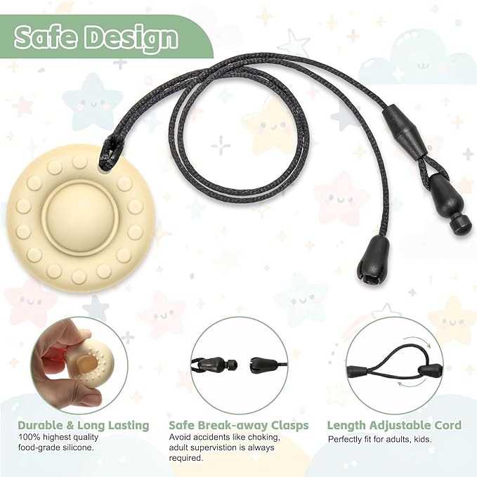 Chewy Sensory Toys for Autism, Silicone Chew Teether for Kids with ADHD, SPD, Chewing, Oral Motor Therapy Sensory Toys