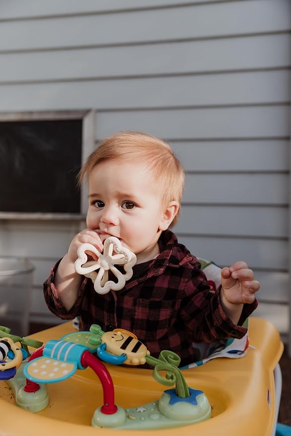 Haakaa Silicone Clover Teether - Food Grade Silicone Teething Toys for Babies 3-6 Months 6-12 Months, Soft & Easy Hold Chew Toy for Infant, BPA Free (Copper)