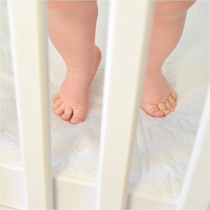 Bamboo Rayon Baby Crib Mattress Protector - Waterproof Breathable Cooling Fitted Mattress Cover 28x52 inches (Single Pack)