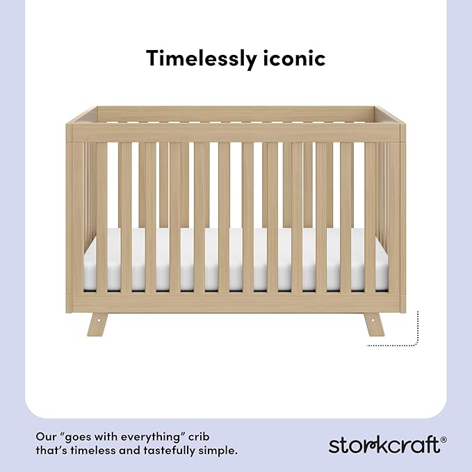 Storkcraft Beckett Grow-with-Me Convertible Crib (Driftwood) – GREENGUARD Gold Certified, Converts to Toddler Bed & Daybed, Fits Standard Crib Mattress, Easy-to-Assemble
