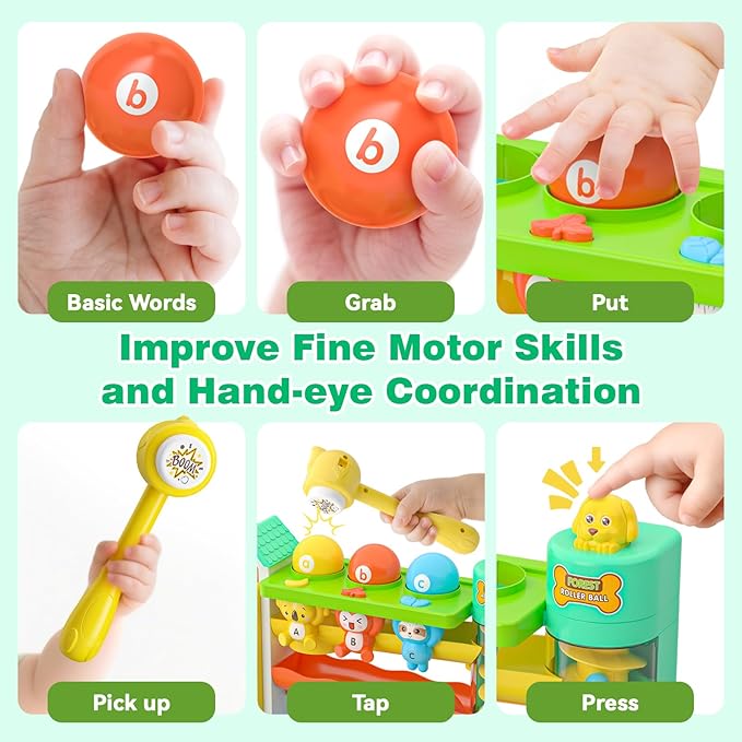 Musical Toys for 1 Year Old Boy Girl, Bilingual Learning Educational Toys with Music Light, Toddlers Ball Drop Toy 1-2 Yr, Gifts Presents for 1 Year Old Boy Girl, 1st First Birthday Gifts