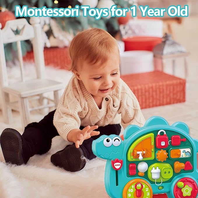 Montessori Toys for 1 Year Old Boy Girl, Busy Board Sensory Activities Educational Toys for 12-18 Months Toddler, 1 St Birthday Gift