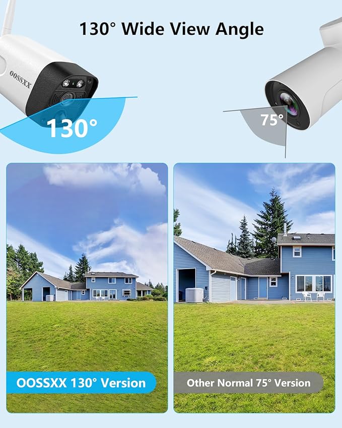 2-Way Audio & PIR Detection Dual Antennas Outdoor Wireless Security Camera System 5.5MP Wi-Fi Video Surveillance DVR Recorder