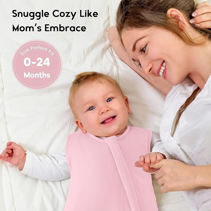 Yoofoss Rayon Made from Bamboo Baby Sleep Sack 6-12 Months 1.0 Tog Baby Wearable Blanket, Super Soft Infant Toddler Sleeping Sack 2-Way Zipper
