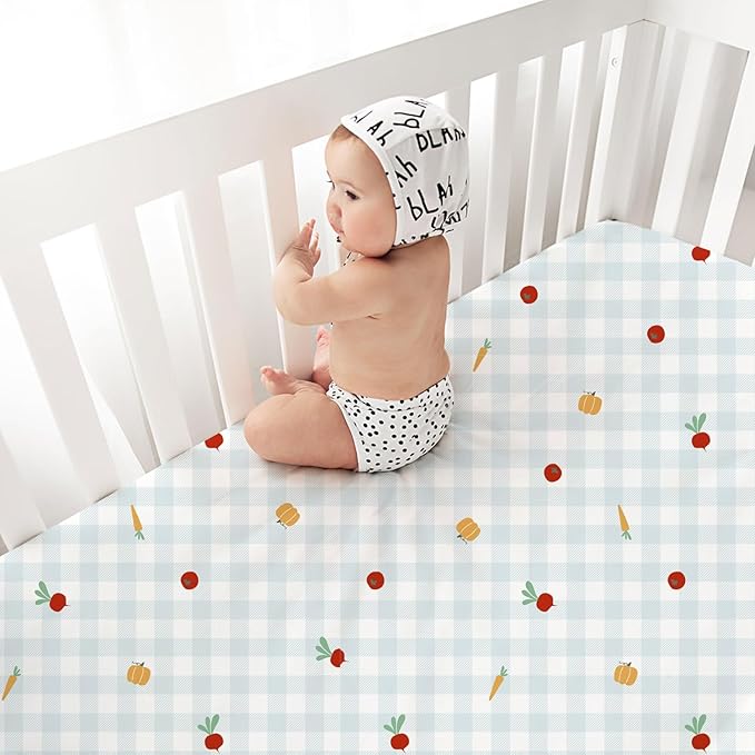 Plushii 4 Pack Fitted Crib Sheets for Baby Boys, 28"x 52" Extra Soft Microfiber Crib Sheet Set for Standard Crib & Toddler Mattress Pad,Blue Sheep