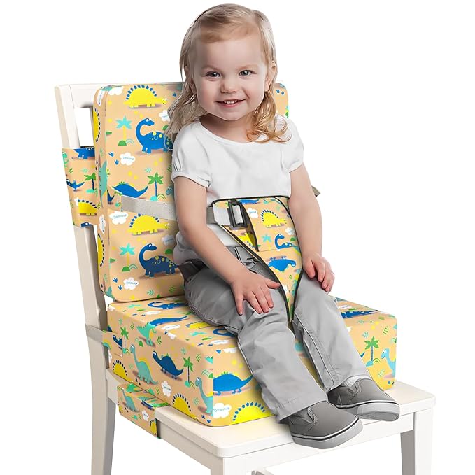 Booster Seat for Dining Table, Toddler Booster Seat for Dining Table with Safety Buckles, Anti-Scratch Easy Cleaning Kids Toddler Booster Seat for Table