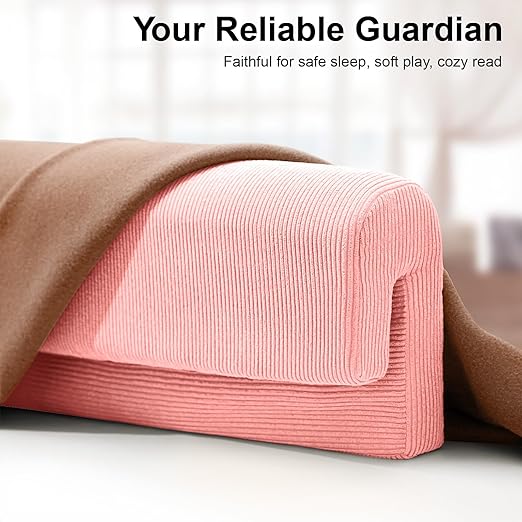 Bed Rail Bumpers Protector, Hospital Bed Rails Padding, Loft Beds and Bunk Beds Bumpers Protector, Premium Soft Memory Foam - Anti-Bump | Fall Prevention, Size 27.6 x 5.5 x 11.8 Inches, Pink