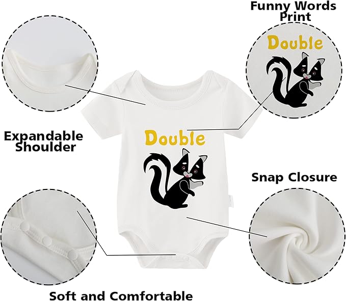 YSCULBUTOL Baby Twins Bodysuit Perfect Together Best Friend Newborn Romper Toddler Unisex Twin Outfit