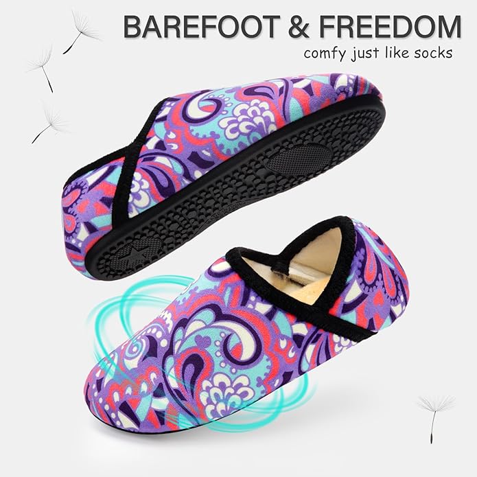 ATHMILE House Slippers for Women Men Indoor Barefoot Slippers Socks Furry Slip on House Shoes Cozy Comfy for Home Bedroom Travel Yoga