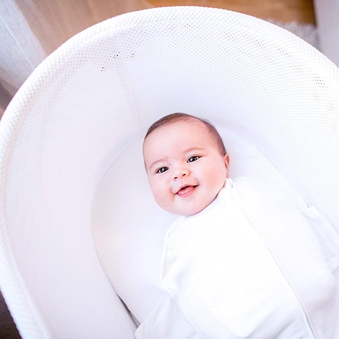 Happiest Baby SNOO Sleep Sack - 100% Organic Cotton Baby Swaddle Blanket - Doctor Designed Promotes Healthy Hip Development (Teal Planets, Small)