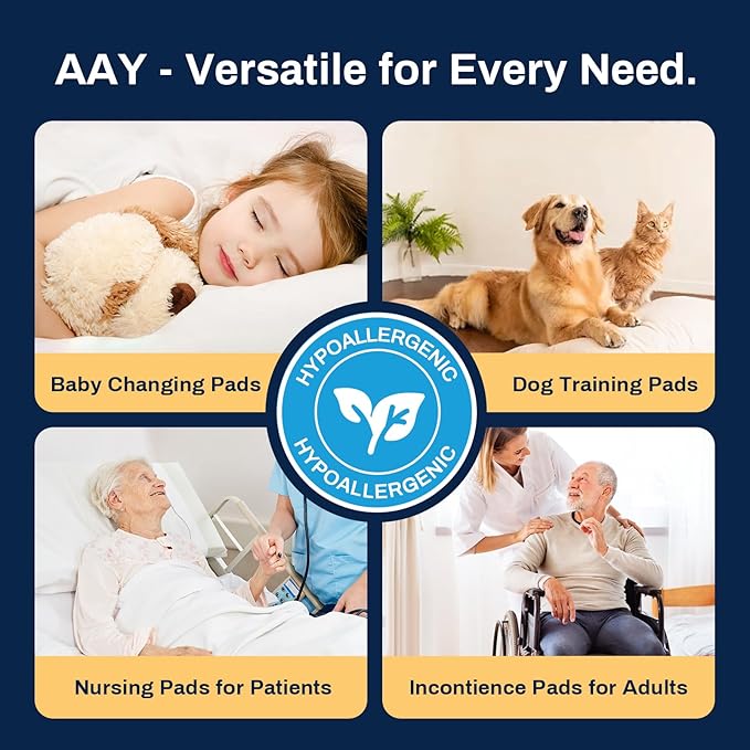 AAY Heavy Duty Disposable Bed Pads 36"X44" (20pcs) Tear-Resistant Cloth Backing Underpads Extra Large Super Absorbent Pee Pads Incontinence Waterproof Chucks Pads for Adults Elderly, Kids or Puppy
