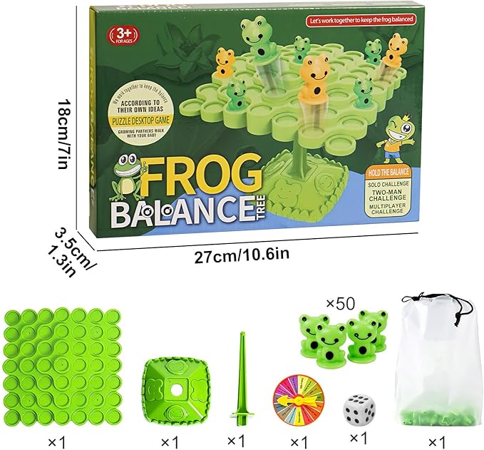 Frog Balance Game,Balance Board Game,Two-Player Balanced Tree Board Game, Montessori Frog Balance Tree Educational Toys, Children Desktop Game Gift for Boys Girls