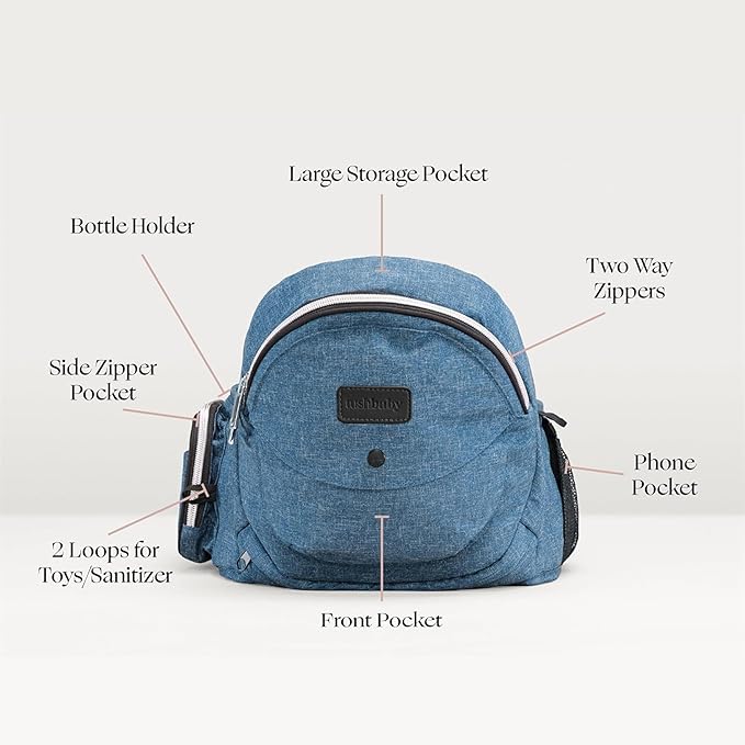 Tushbaby The Original Premium Quality Hip Seat Carrier – Safety-Certified Baby & Toddler Carrier with Secure Safety Buckles, No-Flimsy-Foam Design, Storage Pockets & Nursing Pillow. 0–3 yrs