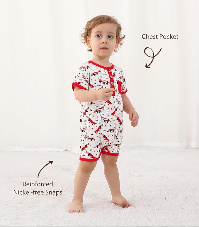 Baby Boy Romper Toddler Boys Short Sleeve Shorts Soft Jumpsuit Outfit Viscose Made from Bamboo