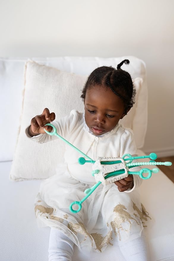 Mobi Zippee Activity Toy - Sensory Activities for Toddlers and Kids, BPA-Free and Food Grade Silicone, Montessori Learning Games for Ages +1 (Mintee)