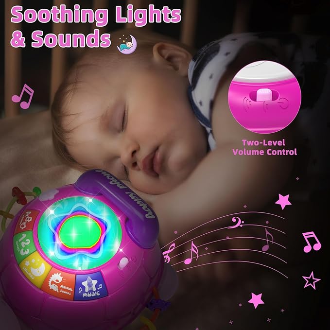 Musical Turtle Baby Toys 6-12 Months,Baby Crawling Toys for 12-18 Months,Early Learning Toy with Light&Sound,Tummy Time Toys Gifts for 3-6 4 5 7 8 9-12 18 Month Boy Girl(Pink)