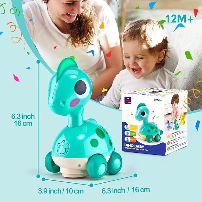 CubicFun Baby Toys 12-18 Months - Touch & Go Musical Light Tummy Time Infant Baby Crawling Toys 12 Months, Toddler Travel Toy for 1 Year Old Boy Christmas Birthday Gifts Stocking Stuffers