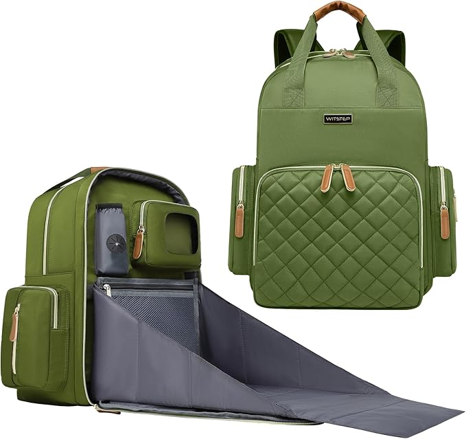 Diaper Bag Backpack with Changing Station, Baby Diaper Bag Organizer for Moms Dads Large Baby Changing Bags