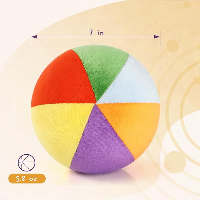 LINKBOY Colorful Soft Play Balls for Toddlers 1-4 | Indoor Basketball Toy for Babies and Kids | Size 3