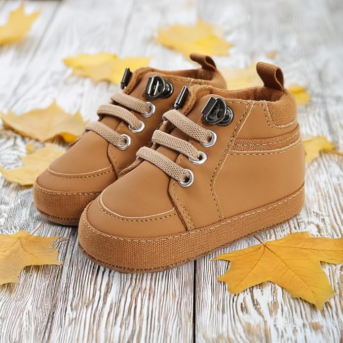 CENCIRILY Baby Boys Girls High Top Sneakers Soft Soles Anti Skid Infant Ankle Shoes Toddler Prewalker First Walking Crib Shoes