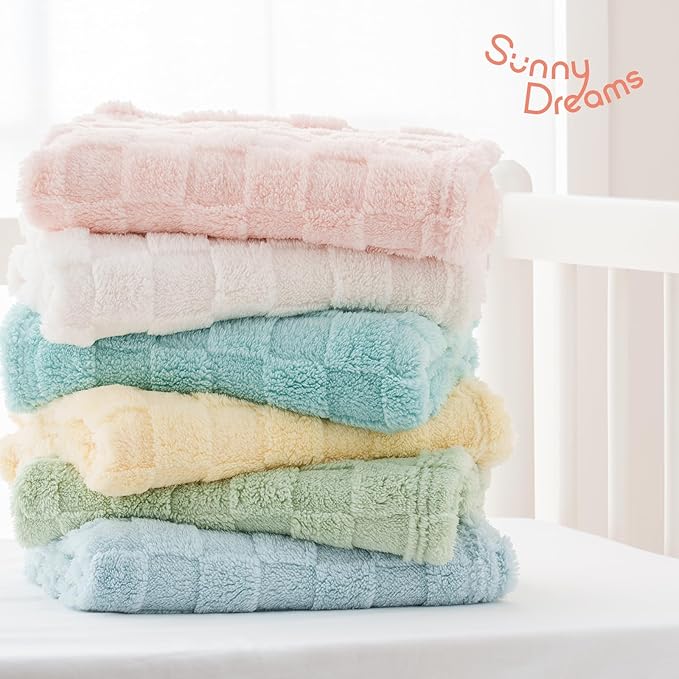Checkered Baby Blankets Double-Sided Fleece Plush Baby Blankets for Girls, Lightweight Soft Cozy and Warm Newborn Receiving Throw for Bed, Crib, Couch, Sofa 30 x 40 Inches, Pink