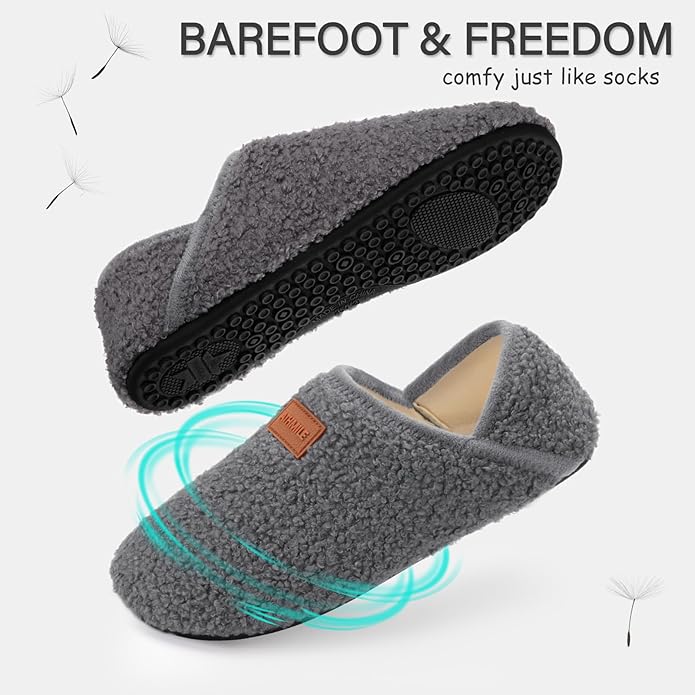 ATHMILE House Slippers for Women Men Indoor Barefoot Slippers Socks Furry Slip on House Shoes Cozy Comfy for Home Bedroom Travel Yoga