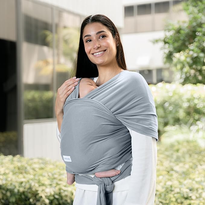 Comfy Cubs Baby Wrap Carrier - Soft & Secure Fit Cotton Blend Baby Carrier Newborn to Toddler - Hands-Free & Lightweight Infant Wrap - Adjustable, One Size Fits All Toddler Sling - Pacific Blue