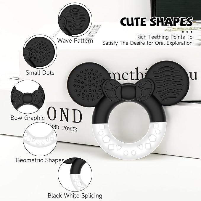 Baby Teething Toys,Teether for Babies 3+Months,BPA Free Soft and Silicone Teething Relief Soothing Sore Gums Baby Chew Toys