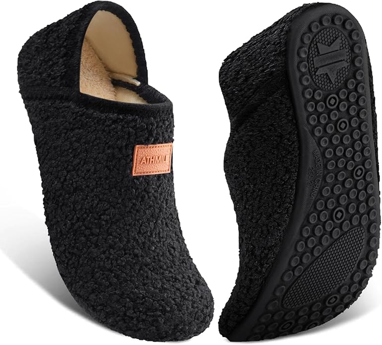 ATHMILE House Slippers for Women Men Indoor Barefoot Slippers Socks Furry Slip on House Shoes Cozy Comfy for Home Bedroom Travel Yoga
