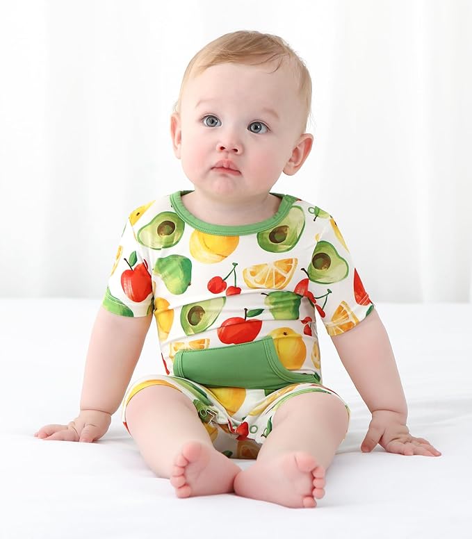 Baby Boy Romper Toddler Boys Short Sleeve Shorts Soft Jumpsuit Outfit Viscose Made from Bamboo