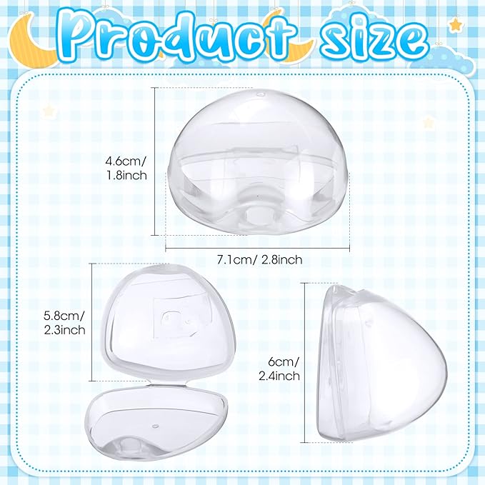 Treela 10 Pack Pacifier Case Pacifier Holder Case Clear Container Box for Baby Travel Transparent Clip Essential Accessories