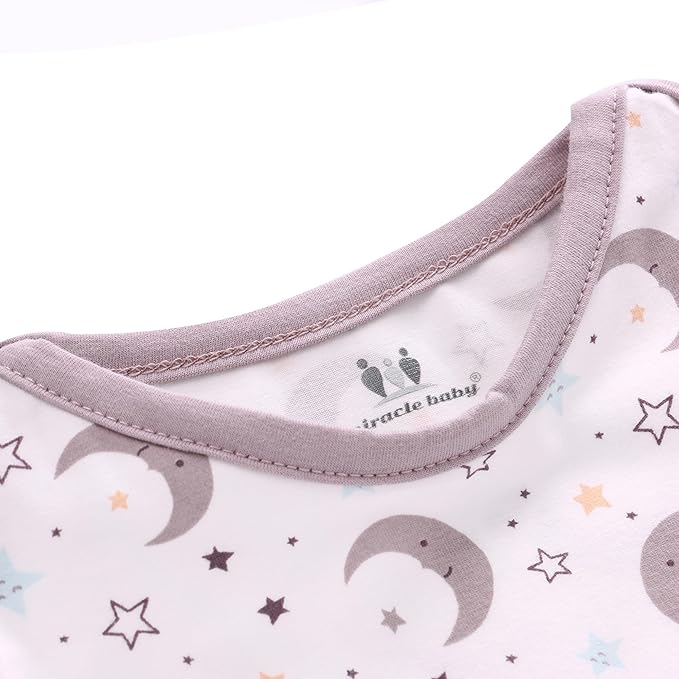 Newborn Knotted Nightgown Long Sleeve with Matching Hat Set 3 Pack, Unisex Baby Sleeper Gowns Coming Home Outfits Set with Mitten Cuffs for Boys Girls 3-6 Months